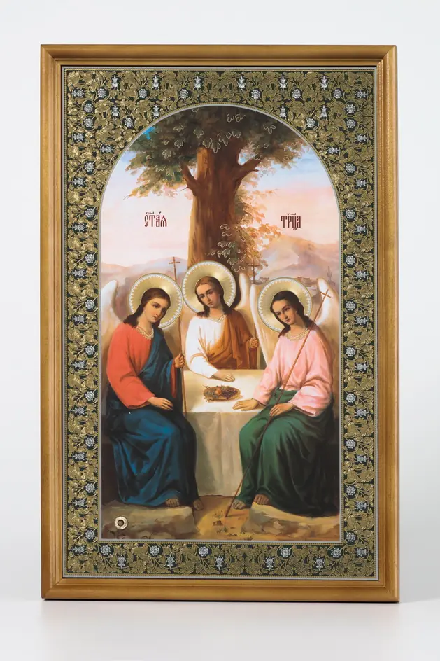 Icon in wooden frame №1 30×40 double embossing, packaging Trinity 3