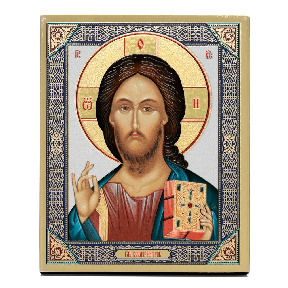 Icon on board 13×15 gilded finish, 3D print, varnish Saviour 6