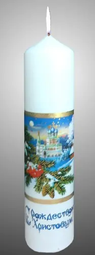 Christmas candle pillar large