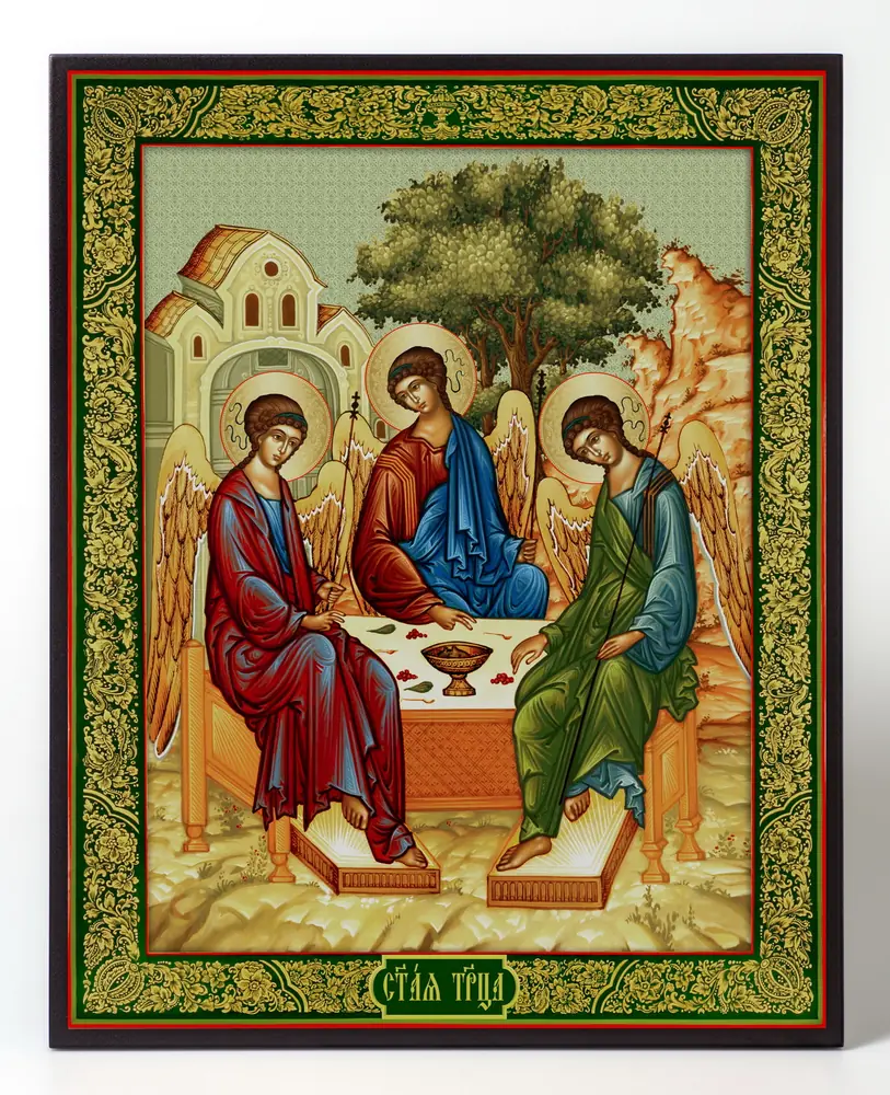 Icon on board 40×50 3D print, varnish Trinity (Rublev)