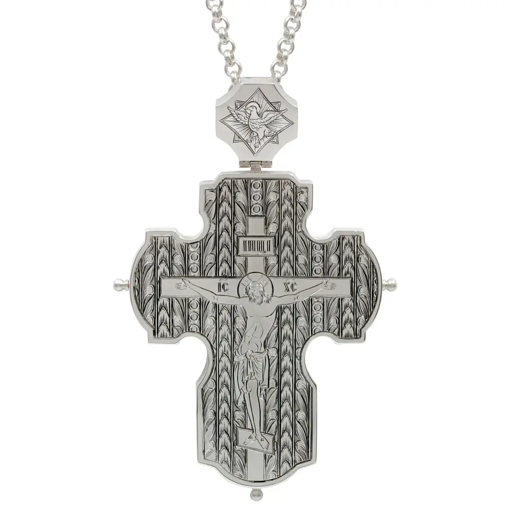 Pectoral cross №200 reliquary engraving silver