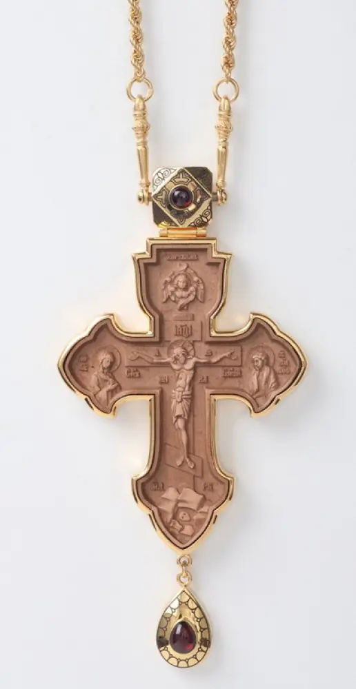Pectoral cross №700 wooden insert / gilding