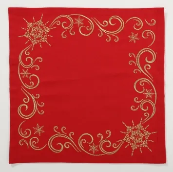 Embroidered church Christmas napkin silk thread №18 burgundy