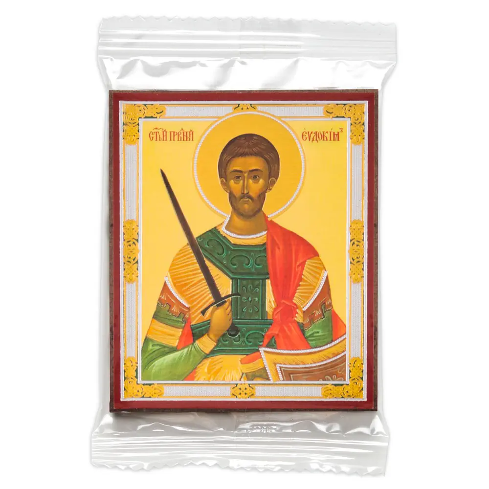 Icon on wooden panel 6×9 double embossing, annotation, packaging Eudocimus