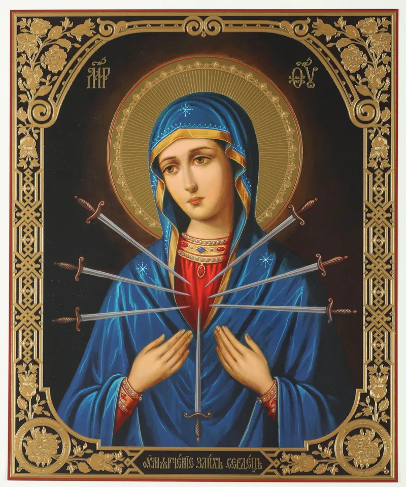 Icon on wooden panel 30×40 double embossing, chipboard, PVC Softener of Evil Hearts 3