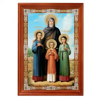 Icon in wooden frame №1 18×24 double embossing Faith, Hope, Love 7