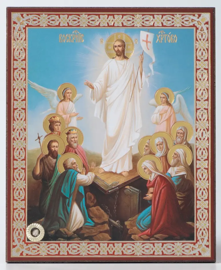 Icon on wooden panel 11×13 double embossing, Resurrection of Christ 24