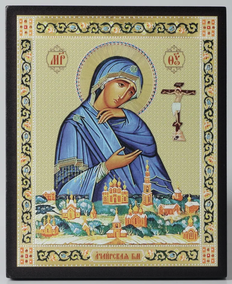 Icon on board 13×15 3D print, varnish Achair Mother of God