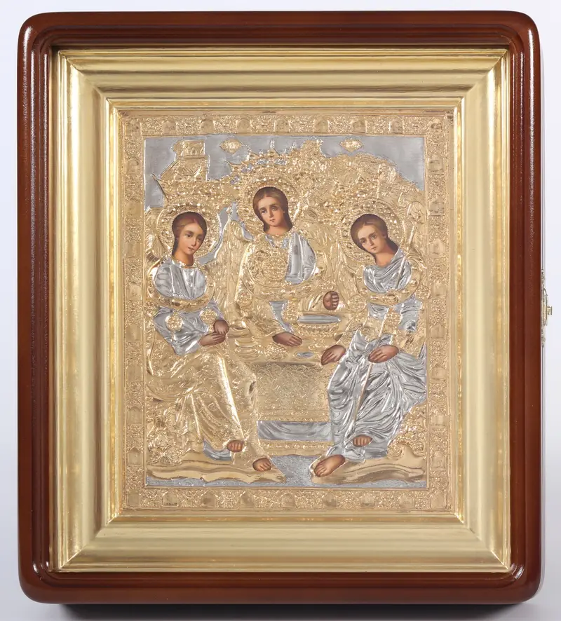 ფერწერული ხატი კიოტში 18×24 ზეთი, მოჭედილობა №273, კიოტი №1 სამება