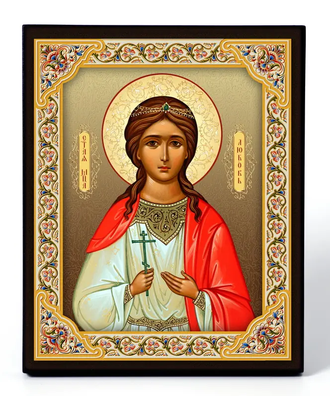Икона на доске 13х15 объёмная печать, лак Любовь