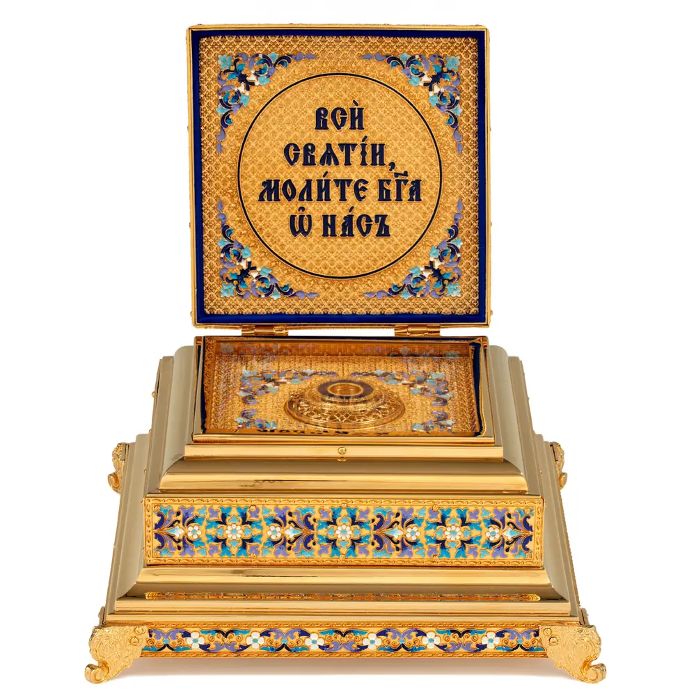 Reliquary ark for holy relics №54 gilding nickel enamel