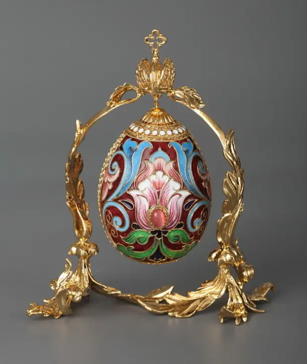 Easter egg filigree, enamel, painting hanging / gilding