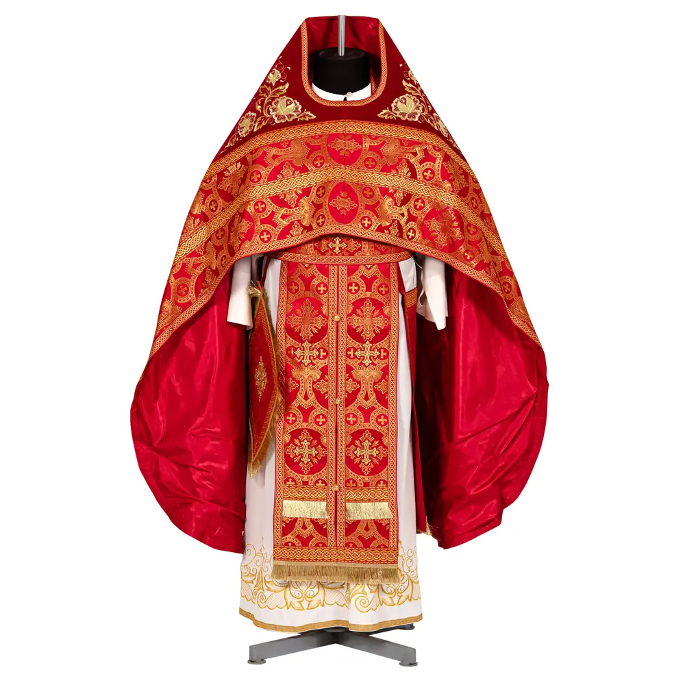 Priest's vestment №09 brocade embroidery shoulder panels 100 %
