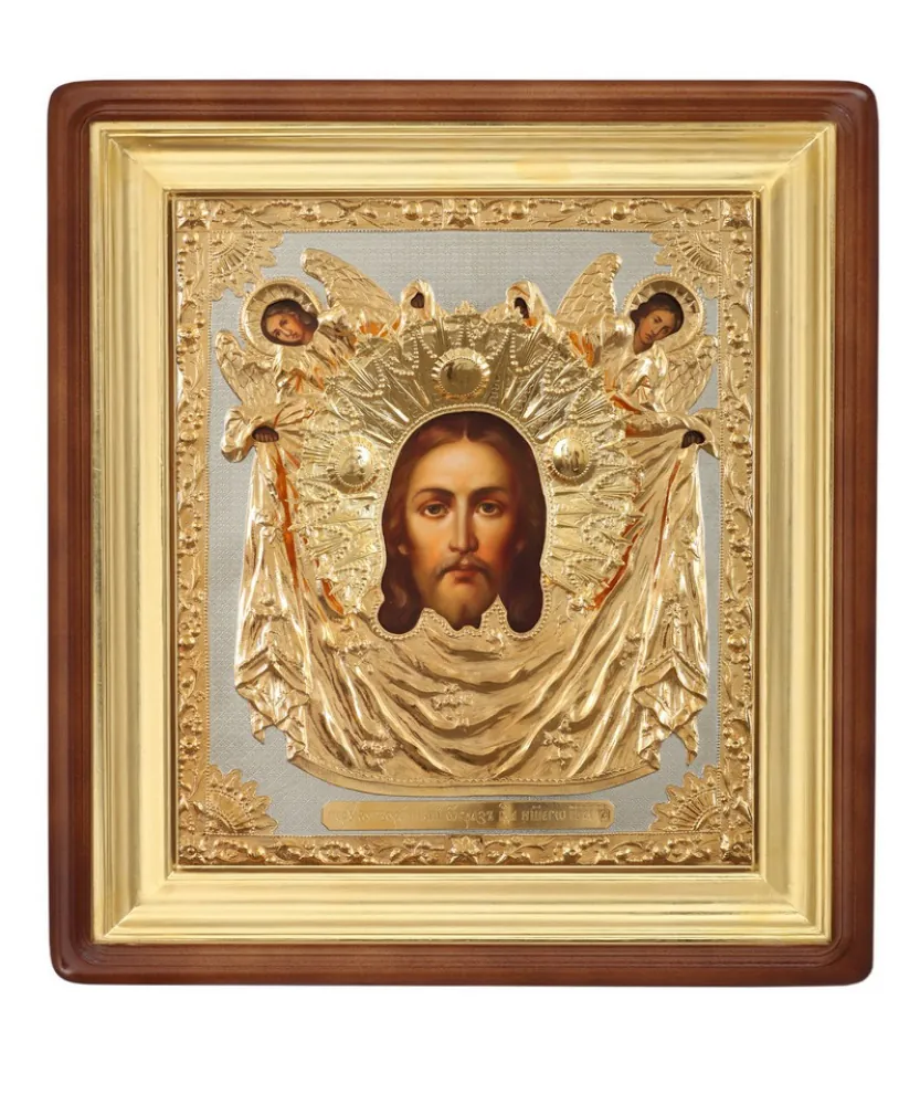 ფერწერული ხატი კიოტში 30×40 ზეთი, მოჭედილობა №97, კიოტი №1 ხელთუქმნელი მაცხოვარი