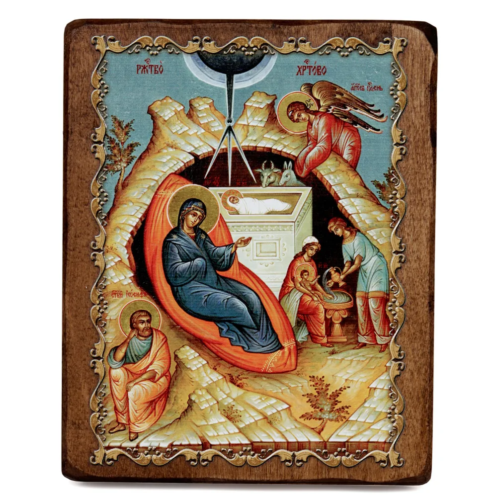Icon on board 12,5×16,5 3D print, varnish Nativity of Christ 5