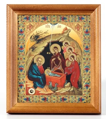 Icon in wooden frame №1 11×13 double embossing, packaging Nativity of Christ 45