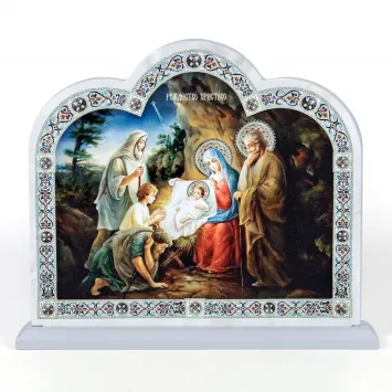 Home iconostasis 24×30 cm with Selected Saints on stand №2 Nativity of Christ 2