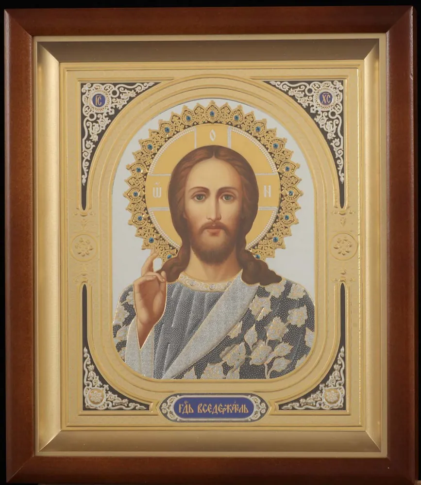 Icon in icon case 18×24 complex, blind embossing Saviour 2