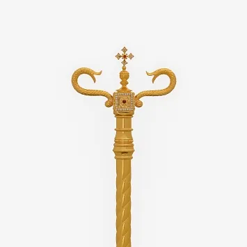 Bishop's staff with cast with finial №3 gilding in case