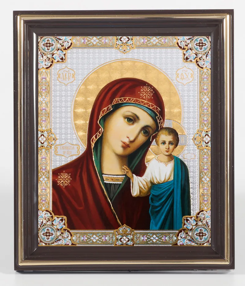 Icon in plastic frame 11×13 embossing Kazan Mother of God 14