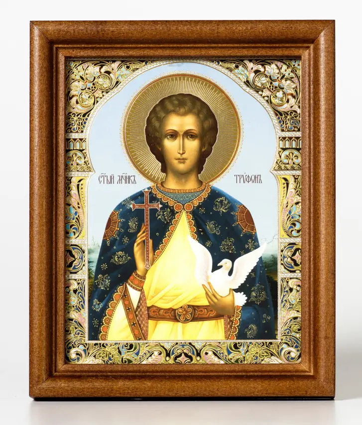 ხატი ხის ჩარჩოში №1 11×13 ორმაგი ტვიფრი ტრიფონ 3
