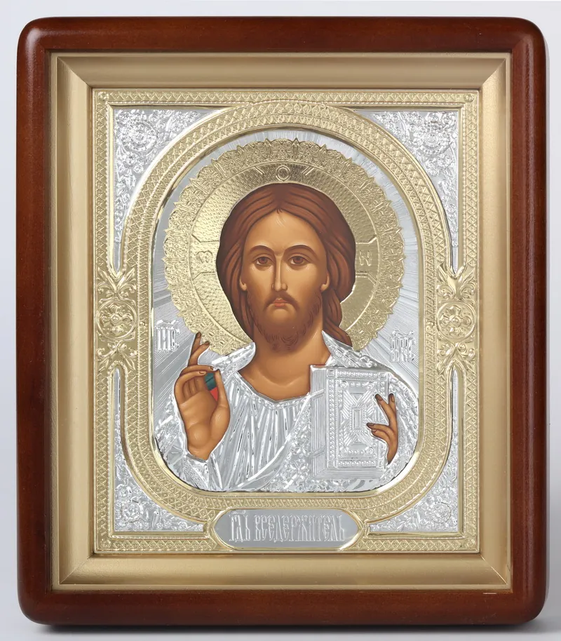 Icon in icon case 18×24 shaped, tempera, 3D riza №1 Saviour