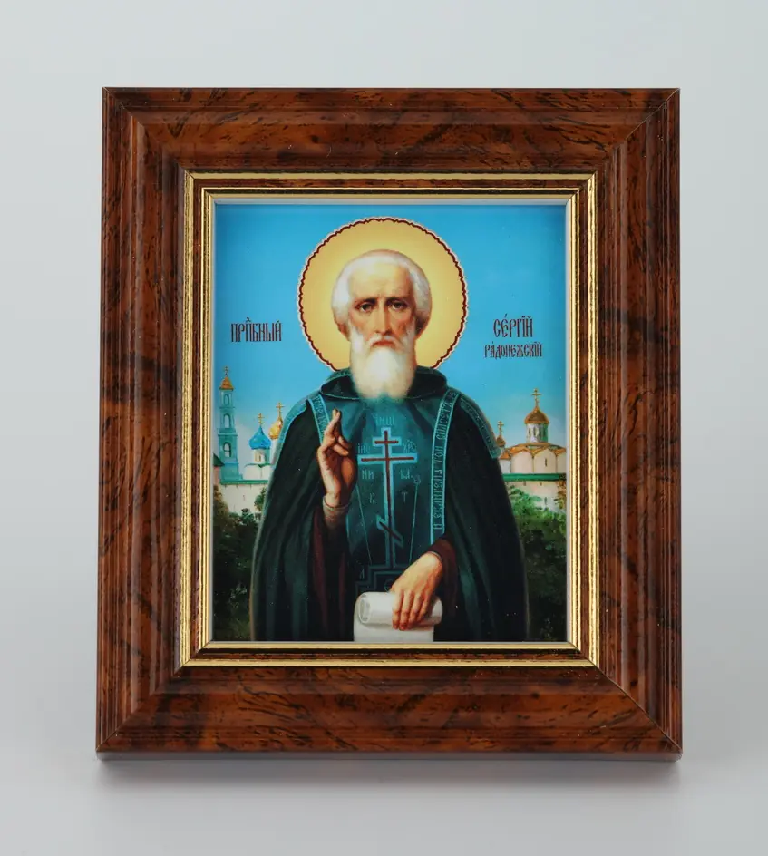 Table icon 6×7 moulded frame (№10) film, packaging Sergius of Radonezh