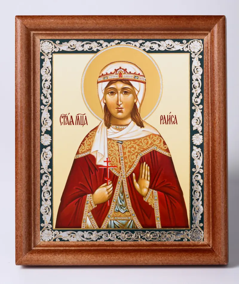 Icon in wooden frame 11×13 Name Day set, double embossing Raisa 2