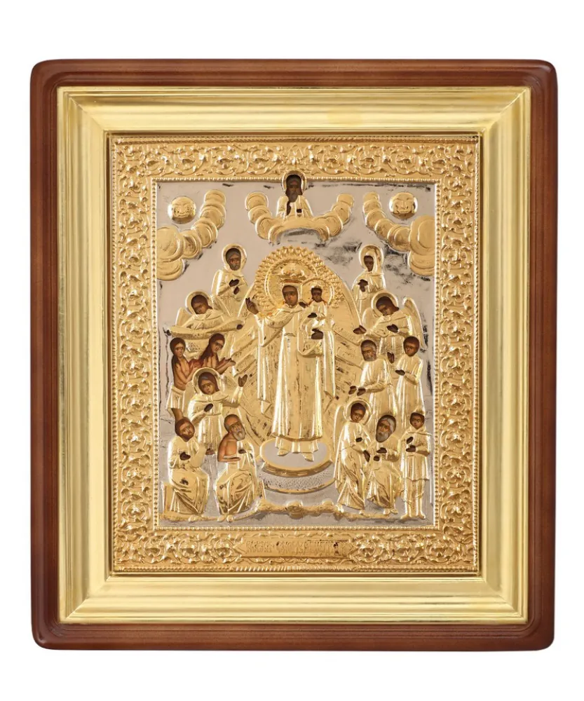 ფერწერული ხატი კიოტში 24×30 ზეთი, მოჭედილობა №44, კიოტი №1 ყოველთა მწუხარეთა სიხარული