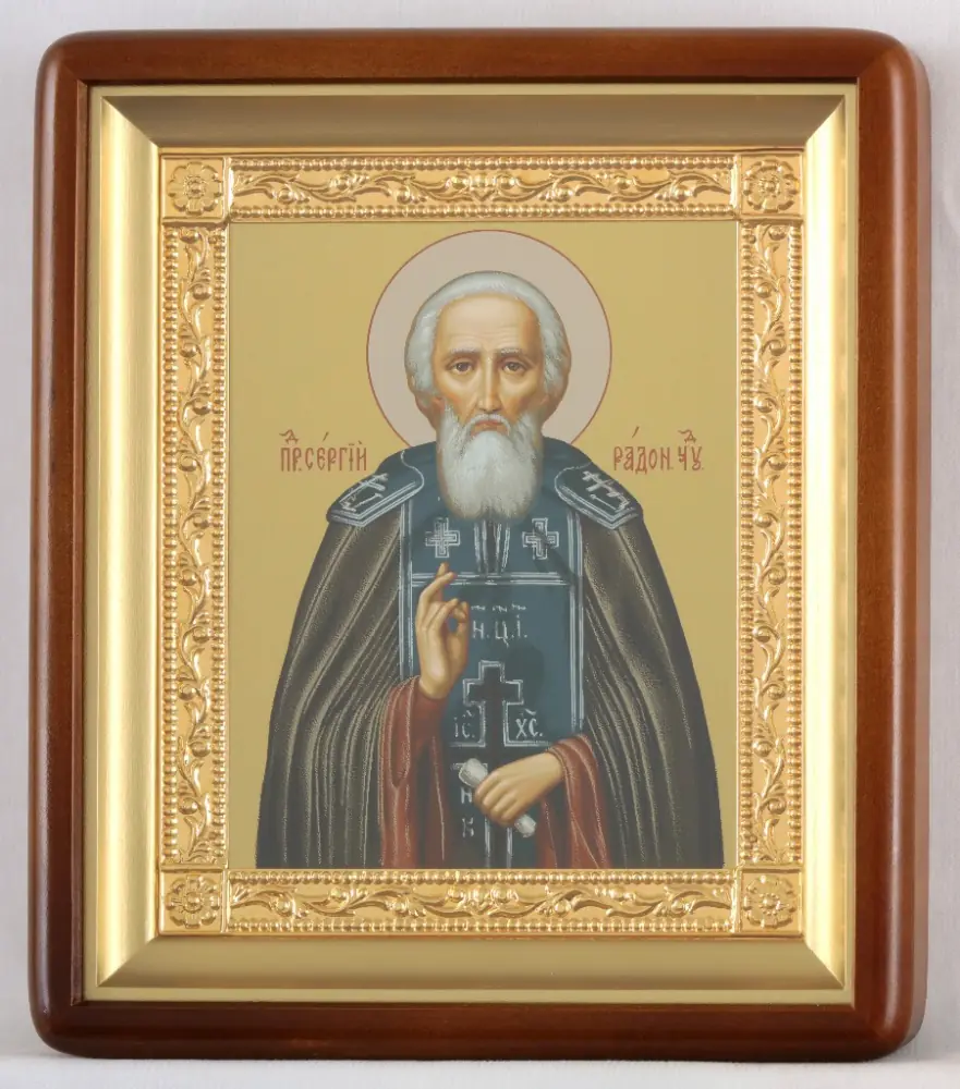 ხატი კიოტში 18×24 ფიგურული, ტემპერა, მოოქროვილი ჩარჩო სერგი რადონეჟელი 1