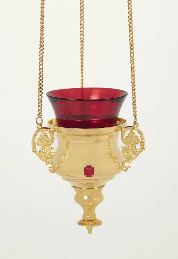 Hanging vigil lamp №11 gilding