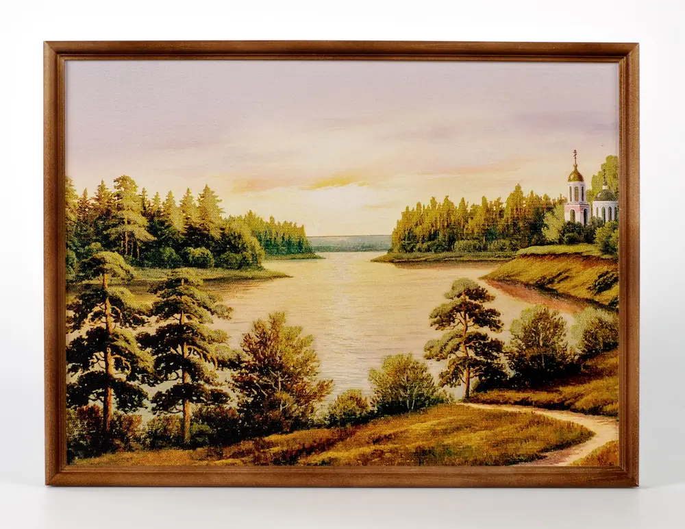 Picture 30×40 print on canvas “Gold-look” in brown frame №4