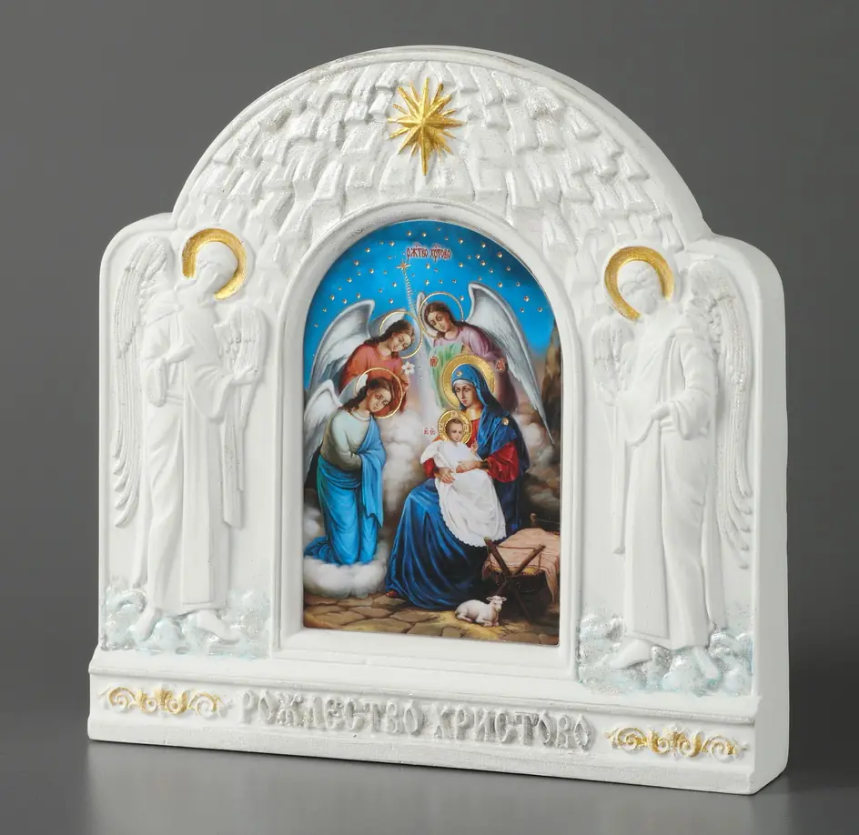 Christmas nativity scene with photo image