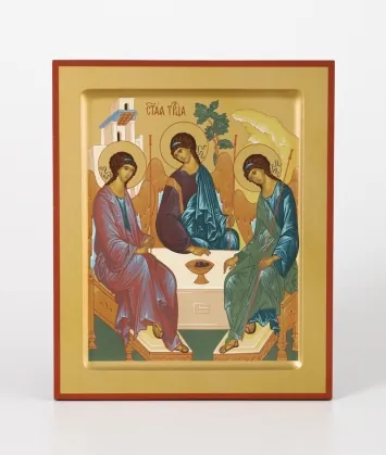 Icon on wood 18×24 rolled, recessed field, packaging Trinity (Rublev)