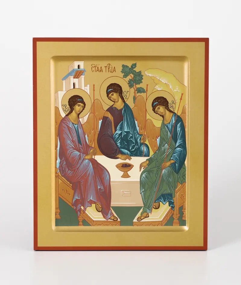 Icon on wood 18×24 rolled, recessed field, packaging Trinity (Rublev)