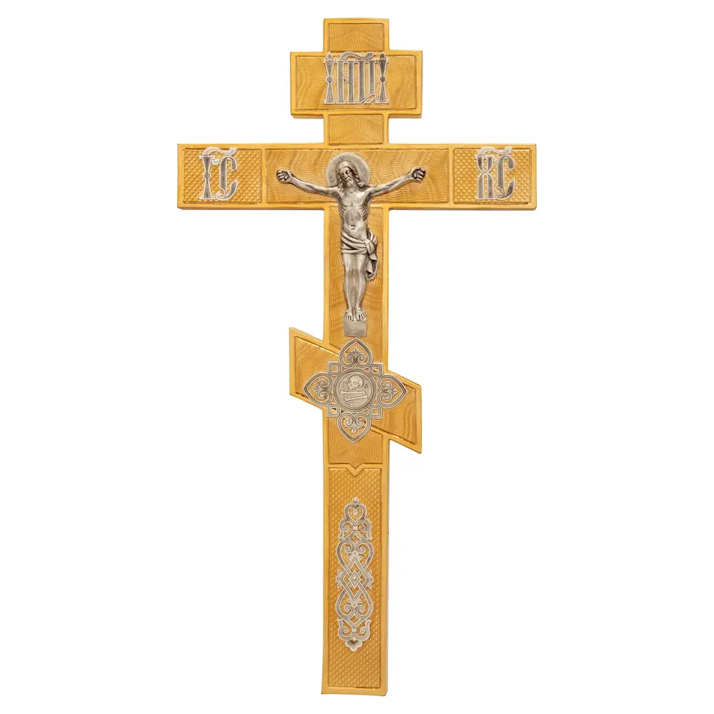 Altar cross №20 hand engraving / gilding, silver plating