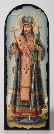 Icon on MDF 18×50 arched, 3D print, varnish Joasaph of Belgorod 2