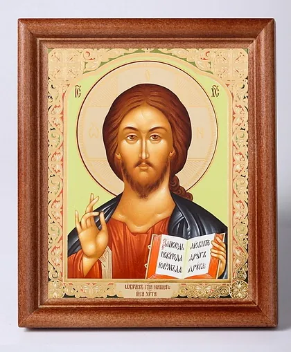 Icon in wooden frame №1 11×13 double embossing Saviour 28