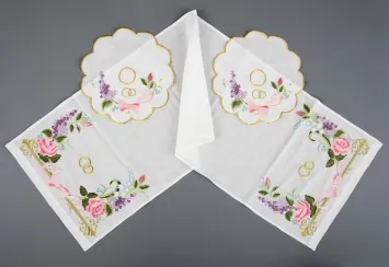 Wedding towel machine embroidery and holders №2