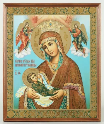 Icon in wooden frame №1 30×40 double embossing, packaging Milk-Giver Mother of God 01