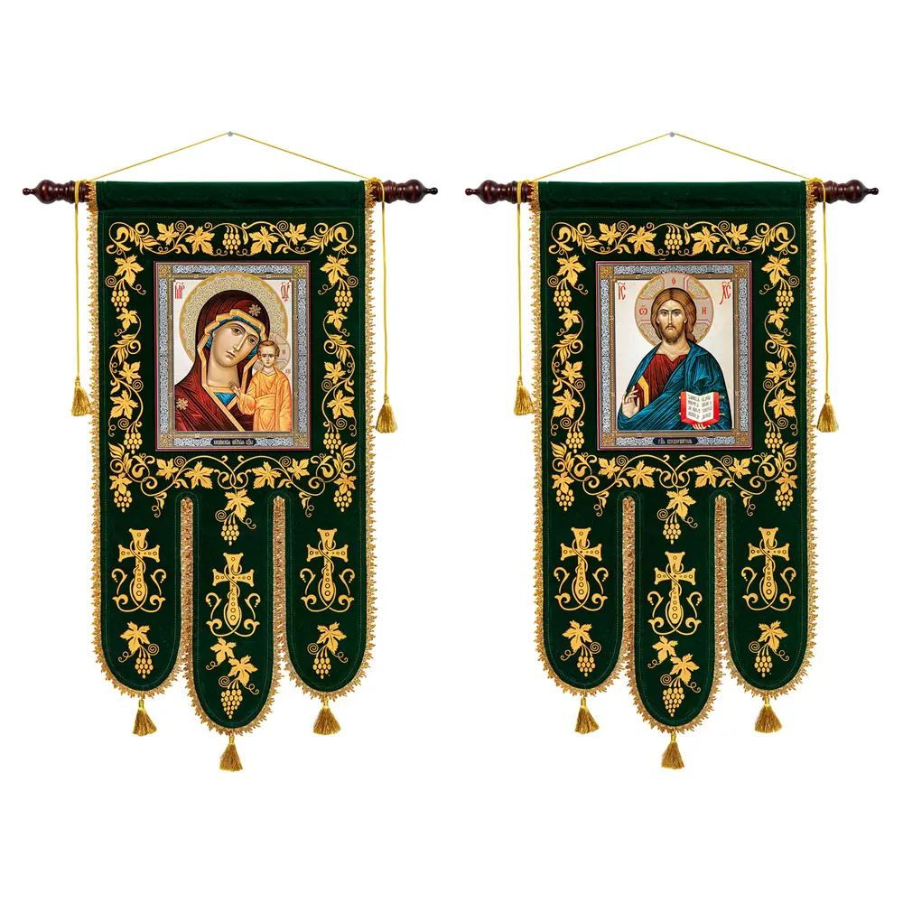 Хоругви на бархате искусственном малые печать (пара)