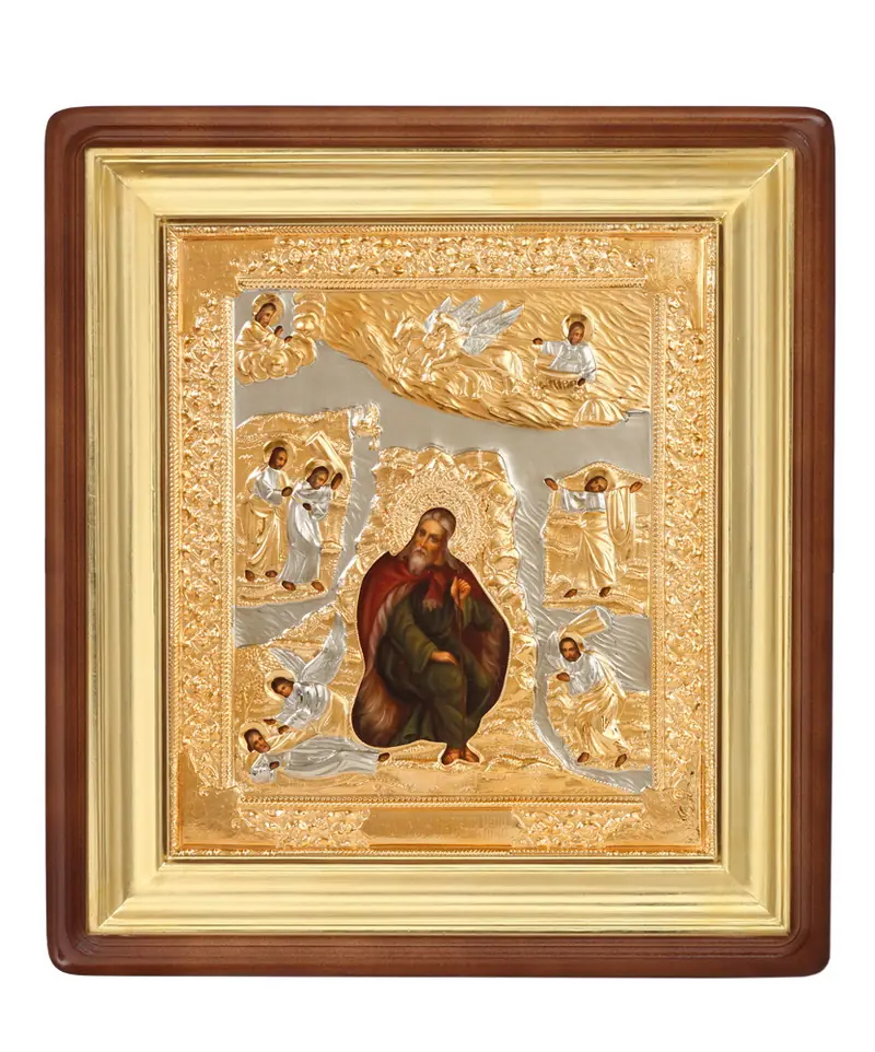 ფერწერული ხატი კიოტში 24×30 ზეთი, მოჭედილობა №272, კიოტი №1 ელია წინასწარმეტყველის ცეცხლოვანი ამაღლება