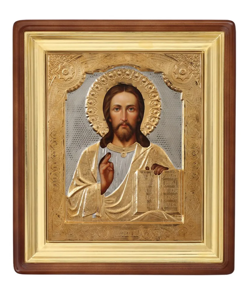 ფერწერული ხატი კიოტში 22×26 ზეთი, მოჭედილობა №212, კიოტი №1 მაცხოვარი