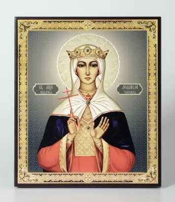 Icon on board 22×26 3D print, varnish Ludmila of Bohemia 2