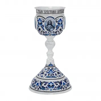 Chalice 0.5 l 4-decal, filigree, enamel “№19” / silver plating / silver insert