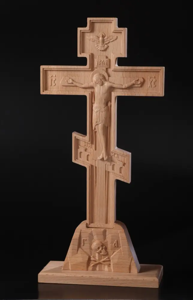 Golgotha wooden table without attendant saints