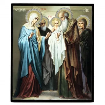 Icon on board 22×26 3D print, varnish Meeting of the Lord
