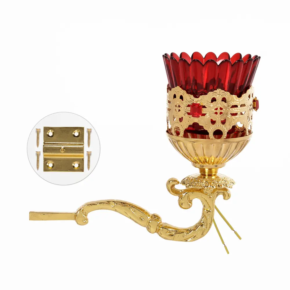 Vigil lamp on bracket №10 electric gilding