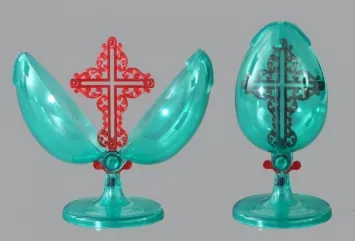 Easter egg plastic on stand green