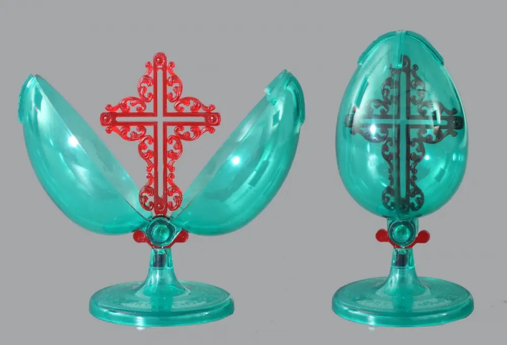 Easter egg plastic on stand green